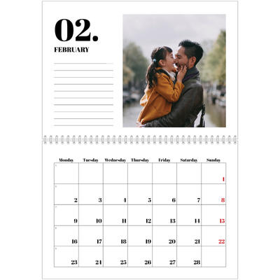 A4 Double Photo Calendar — Serif and moments [February]