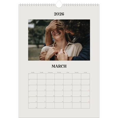 A3 photo calendars — Simple ivory [March]