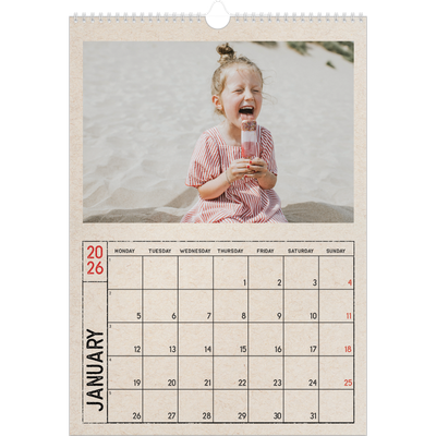 A3 photo calendars — Craft stamp effect [January]