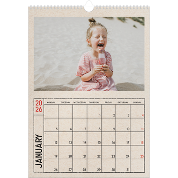 A3 Photo Calendar — Craft stamp effect
