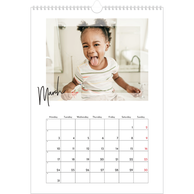 A3 photo calendars — Clear frame [March]