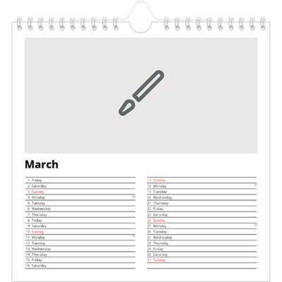 Square calendars  — Design your own calendar [March]
