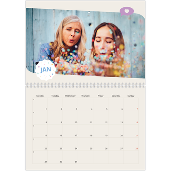 A4 Double Photo Calendar — Iconic birthday