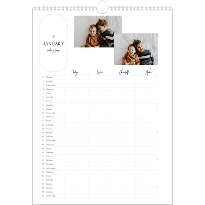 A3 Family Planner — Making plans Planner - Family of 4 [January]