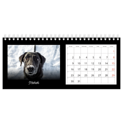 Desk calendars — Black minimal [March]