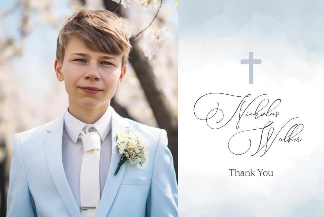 Thank you cards — Watercolour abstract blue