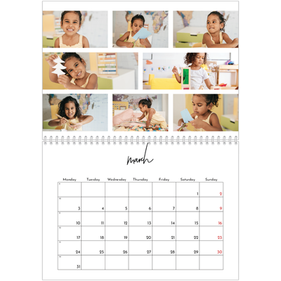 A4 Double Photo Calendar — Photo arrangements [March]