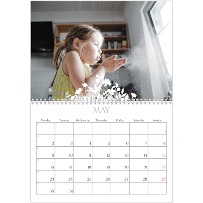 A4 Double Photo Calendar — Flower motif [May]
