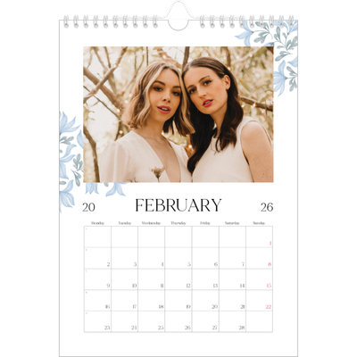 A4 Photo Calendar — Elegant floral [February]