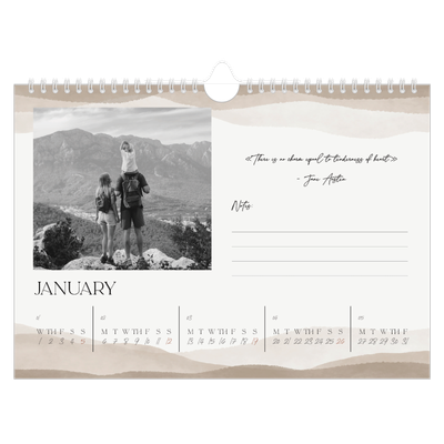 A4 Landscape Photo Calendar — Wellbeing quotes [January]