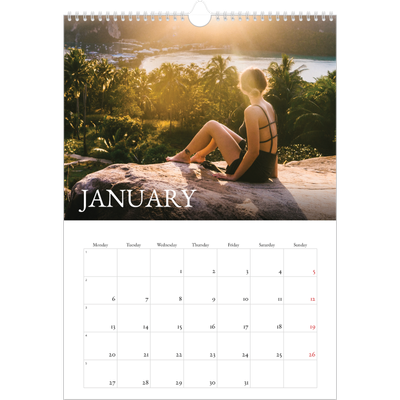 A3 photo calendars — Simple serif [January]
