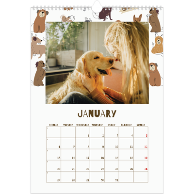 A3 photo calendars — Playful puppy [January]
