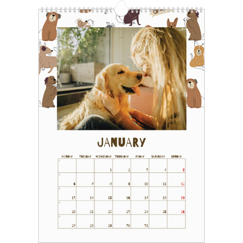 A3 Photo Calendar — Playful puppy