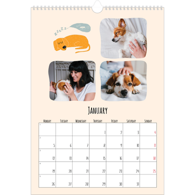 A3 photo calendars — Dog paws and doodles [January]