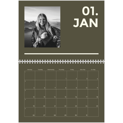 A4 Double Photo Calendar — Contemporary bold [January]