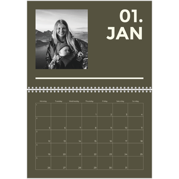 A4 Double Photo Calendar — Contemporary bold