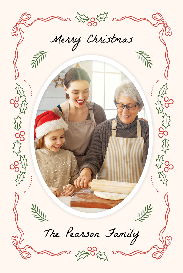 Cards — Holly and bows