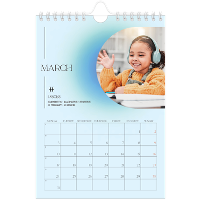 A5 Photo Calendar — Astrology gradients [March]