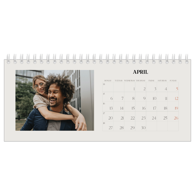 Desk calendars — Simple ivory [April]