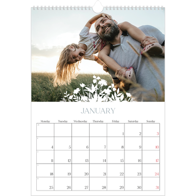 A3 photo calendars — Flower motif [January]
