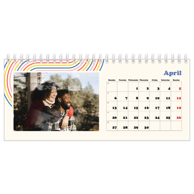 Desk calendars — Retro stripes [April]