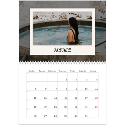 A4 Double Photo Calendar — The portrait edit [January]