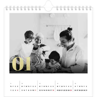 Square calendars  — Large glitter numbers [January]