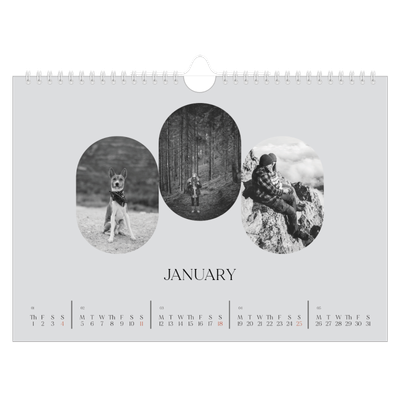 A4 Landscape Photo Calendar — Open road [January]