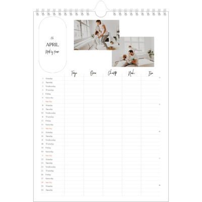 A4 Family Planner — Making plans Planner - Family of 5 [April]