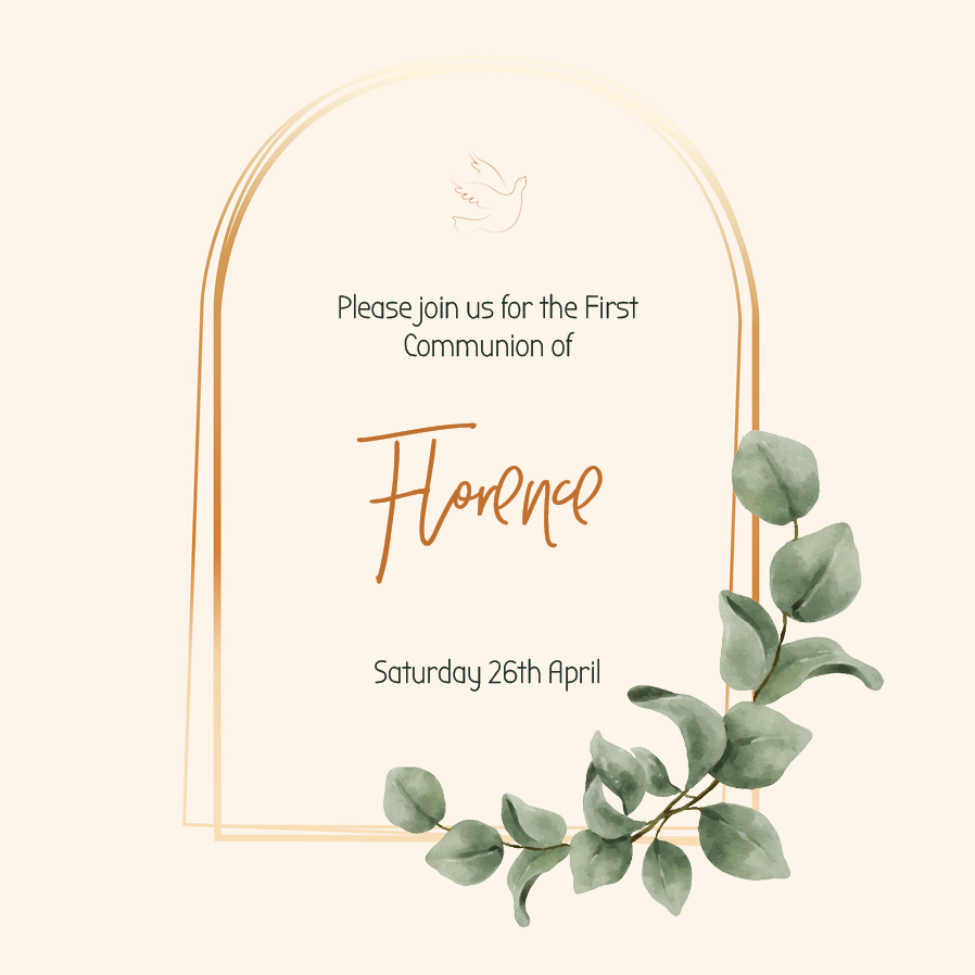 Invitations — Gold botanical arch
