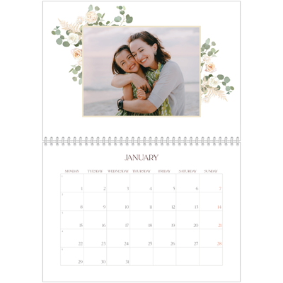 A4 Double Photo Calendar — Boho [January]