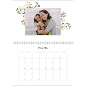 A4 Double Photo Calendar — Boho