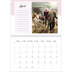 A4 Double Photo Calendar — List Calendar [April]