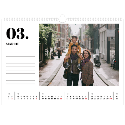 A3 Photo Calendar — Serif and moments [March]