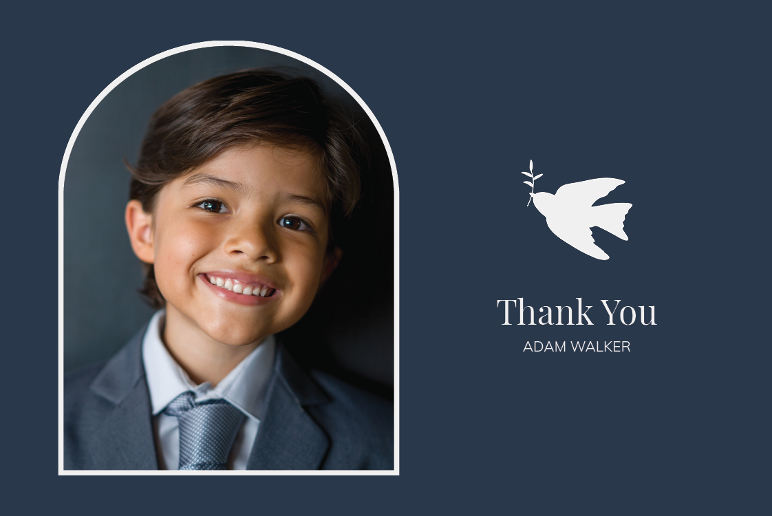 Thank you cards — Bright white dove