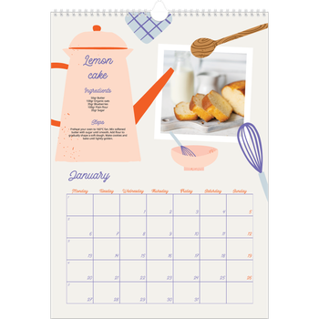 A3 Photo Calendar — Year in recipes