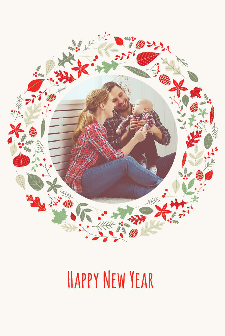 Cards — Wreath frame - white