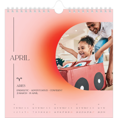 Square calendars  — Astrology gradients [April]