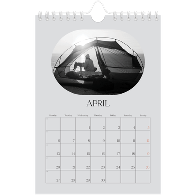 A5 Photo Calendar — Open road [April]
