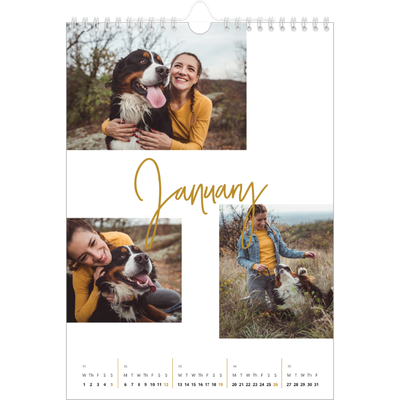A4 Photo Calendar — Gold marker pen [January]