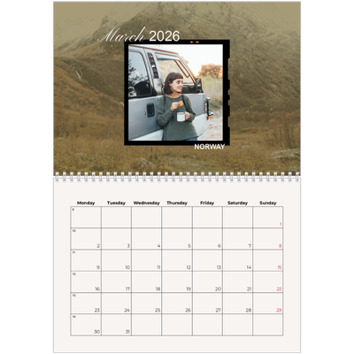 A4 Double Photo Calendar — Adventure wanderlust [March]