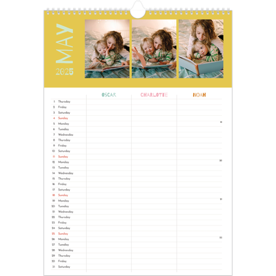 A3 Family Planner — Fun colourful you Planner - Family of 3 [cover]