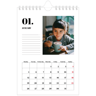 A5 Photo Calendar — Serif and moments [January]