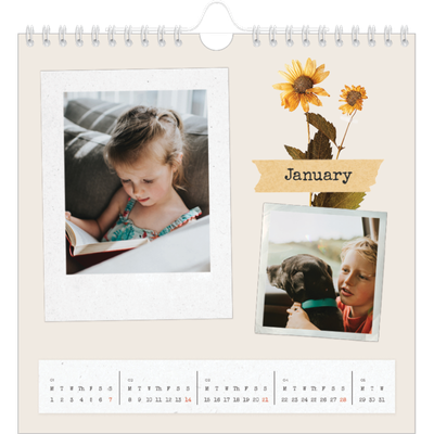 Square calendars  — Vintage scrapbooking [January]