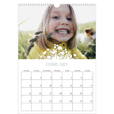 A3 photo calendars — Flower motif [February]