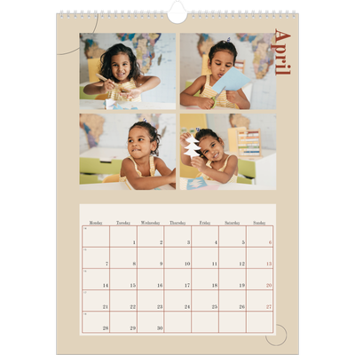 A3 photo calendars — Asymmetrical text [April]
