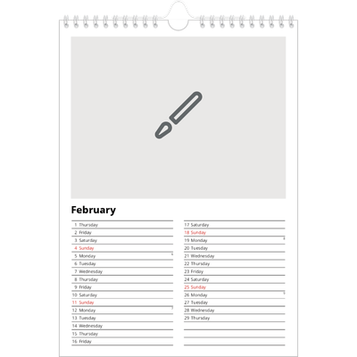 A4 Photo Calendar — Design your own calendar [February]