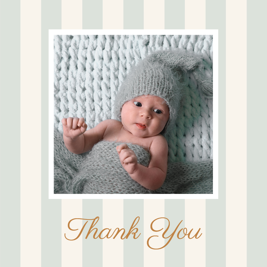 Thank you cards — Script and stripes