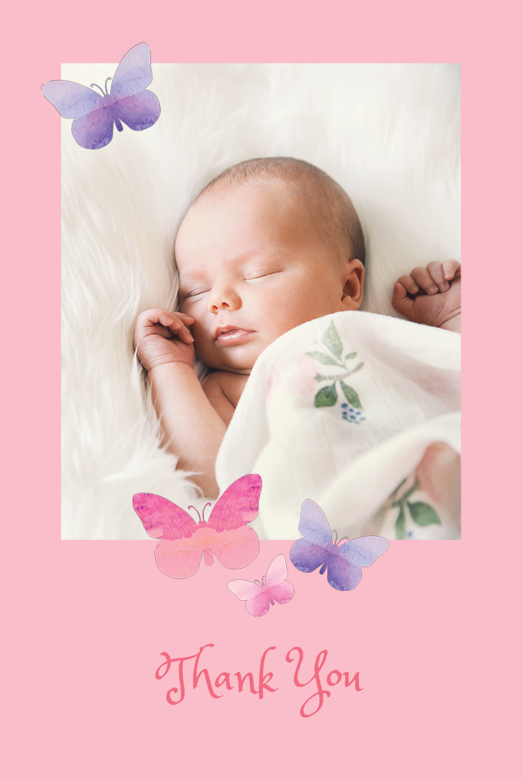 Thank you cards — Watercolour butterflies