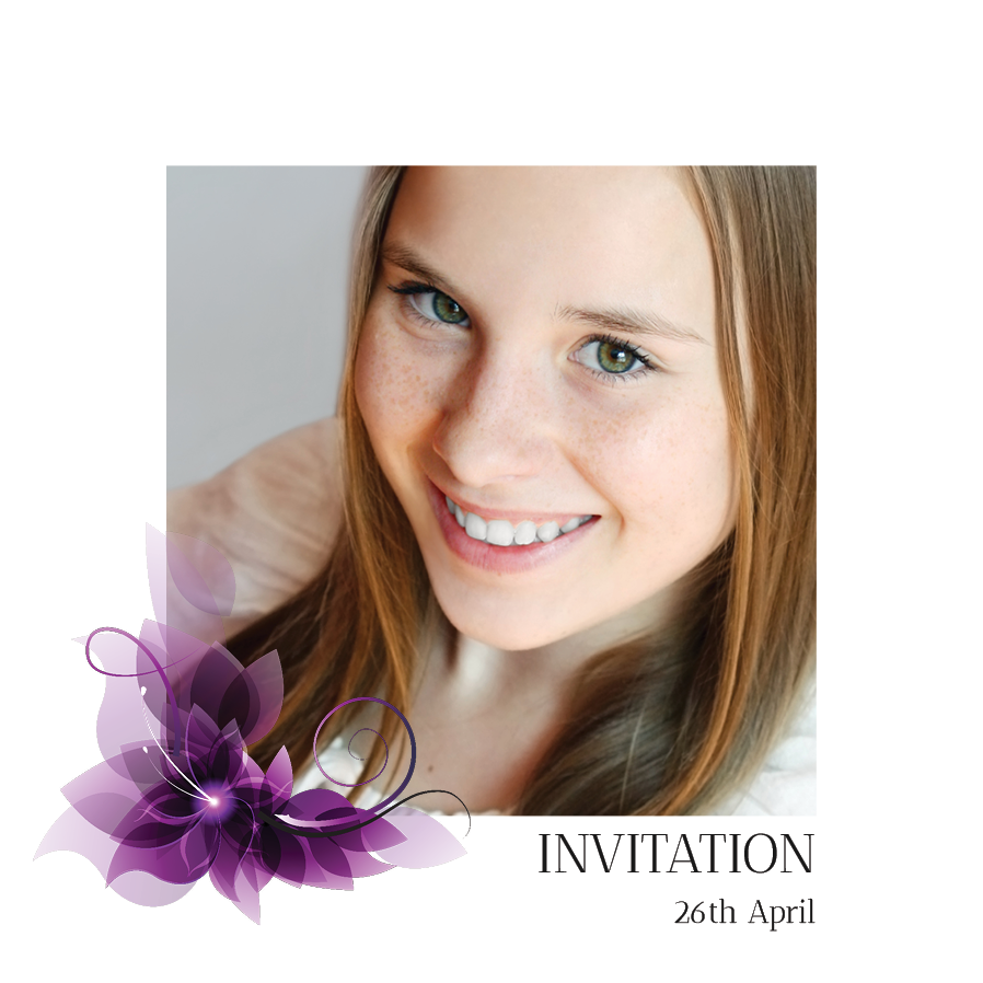 Invitations — Purple flower